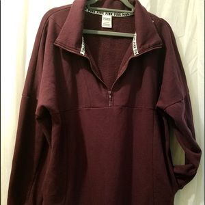 PINK Mulberry Colored Zip Up Fleece